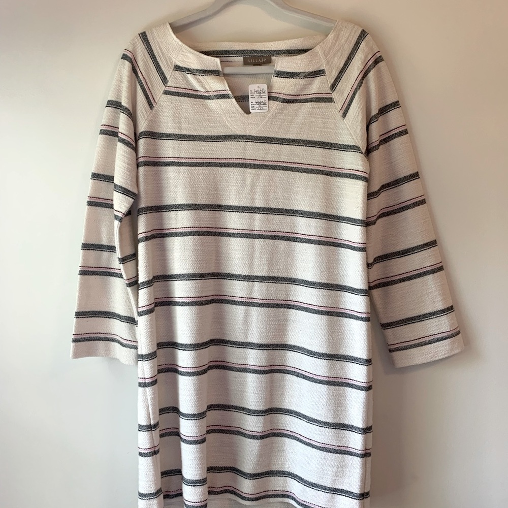 Lilla P Split Neck Dress NWT Size Small